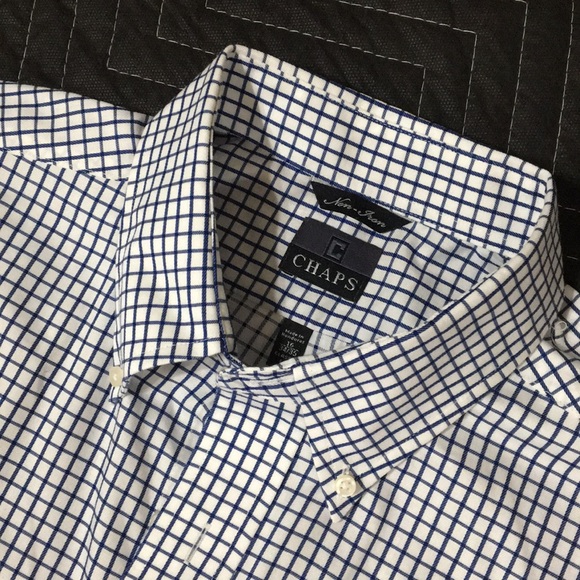 Chaps Other - CHAPS non-iron navy & white dress shirt